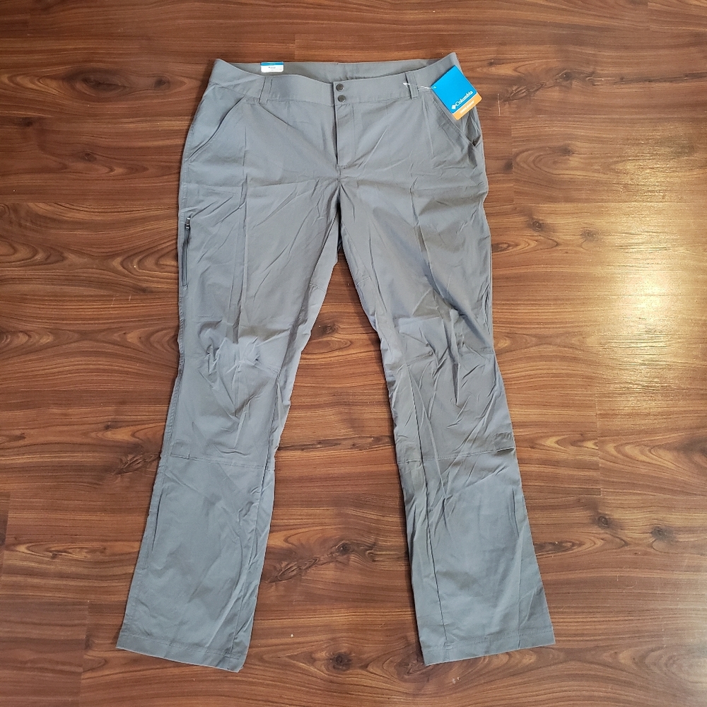 New Women's 18W Long Columbia Saturday Trail Pants Gray